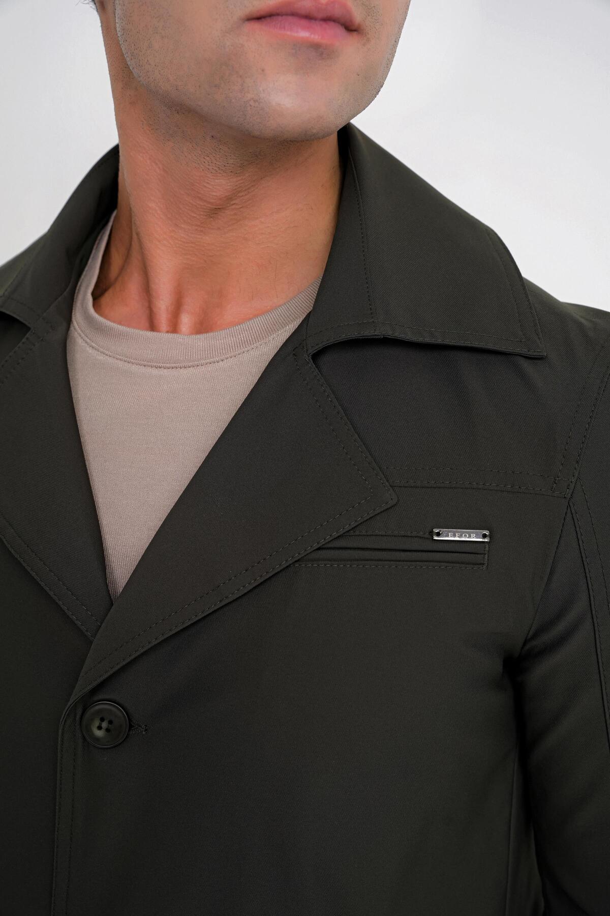 Efor Erkek Slim Fit Yeşil Kaban KA 093 görsel 6