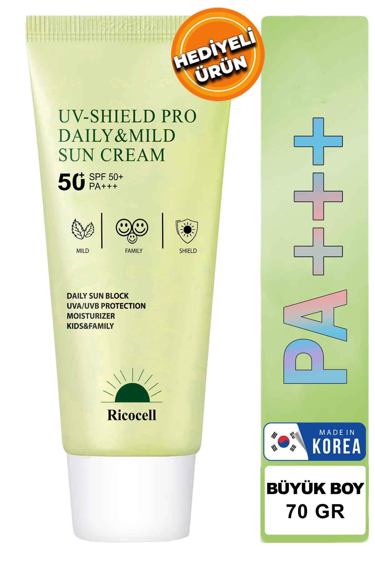 RİCOCELL Korean Yeşil Çay Içeren Yatıştırıcı Nemlendirici Spf50 Pa Güneş Kremi