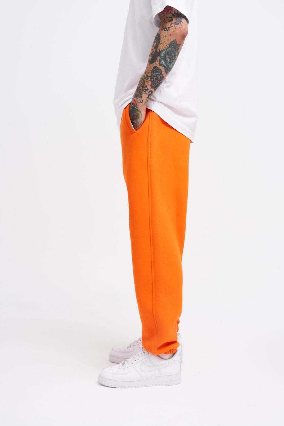 Machinist  Erkek Relaxed Jogger Basic Eşofman Altı Neon Turuncu - Görsel 3