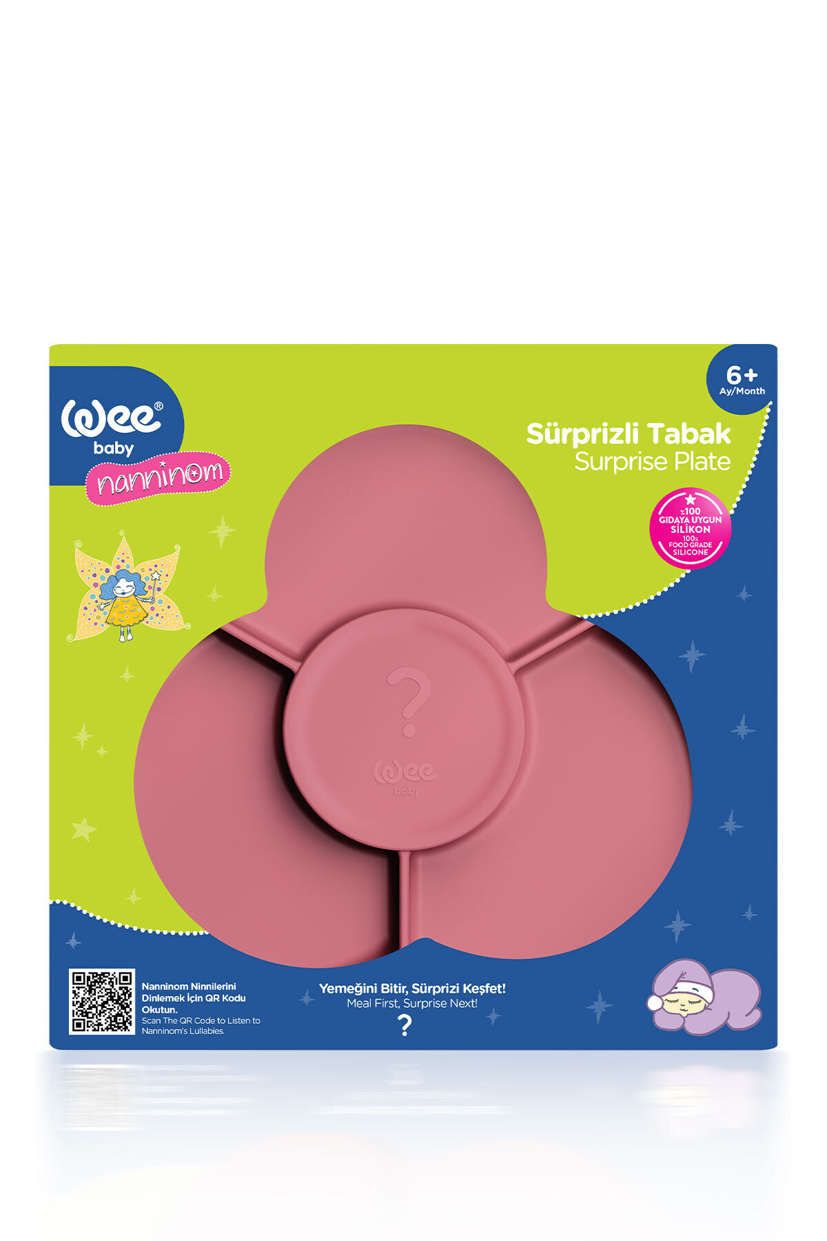 Wee Baby Nanninom Silikon Sürprizli Tabak Pembe fotoğrafı 5 (önizleme)