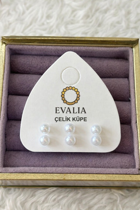 Evalia Takı 6 Adet 2Mm İnci Top Çelik Küpe