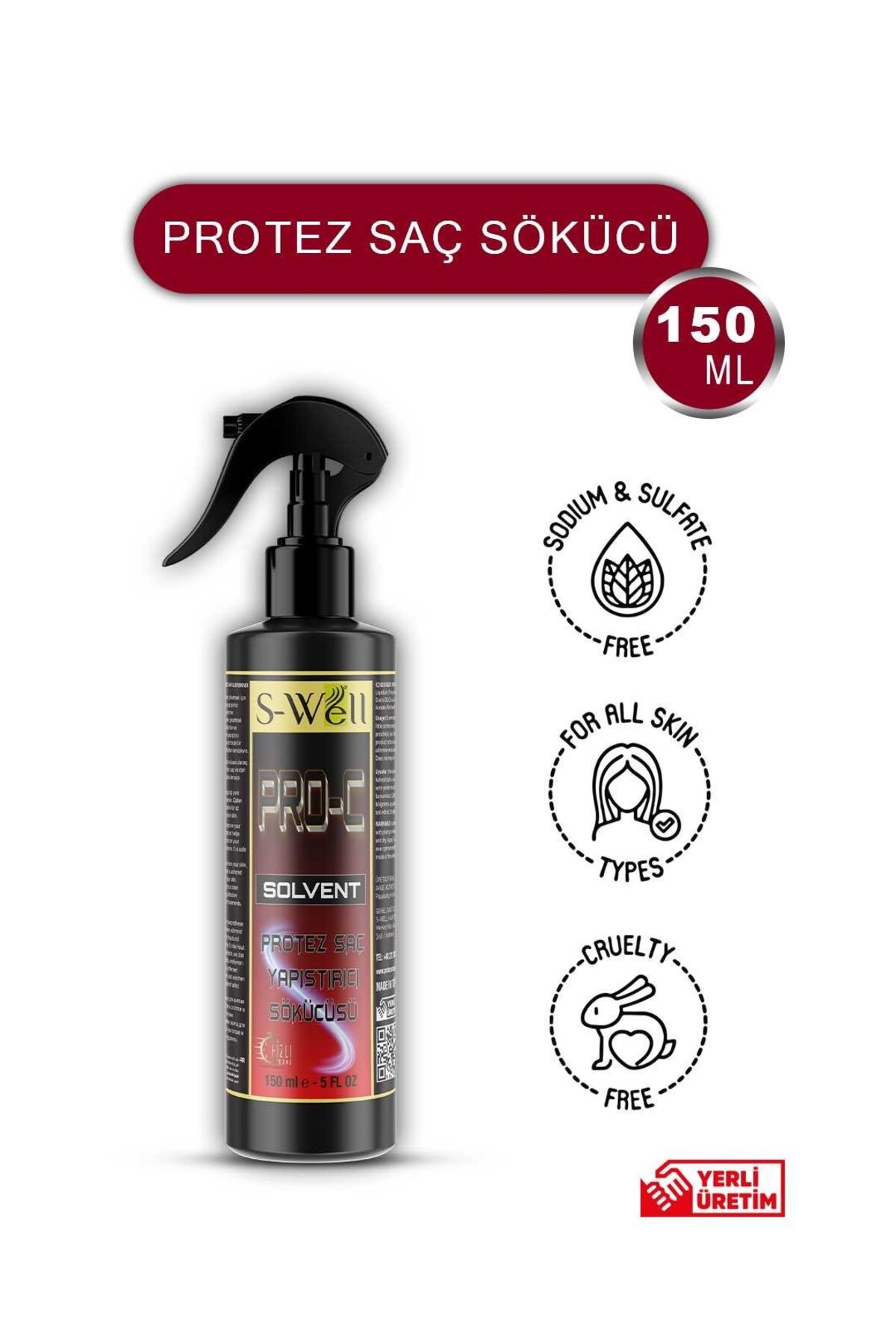 PRO-C Solvent Protez Saç Bant Sökücüsü 5 FL OZ (150 ML) — تصویر 6 از 7