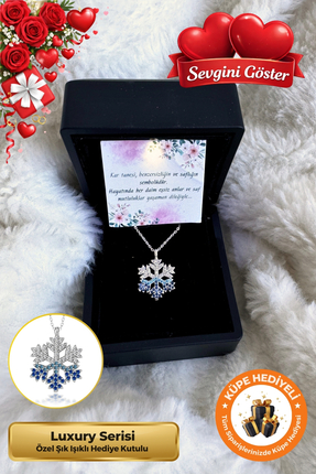 Lucente Jewellery Işıklı Hediye Kutulu Kar Tanesi 925 Ayar Gümüş Kaplama Özel...
