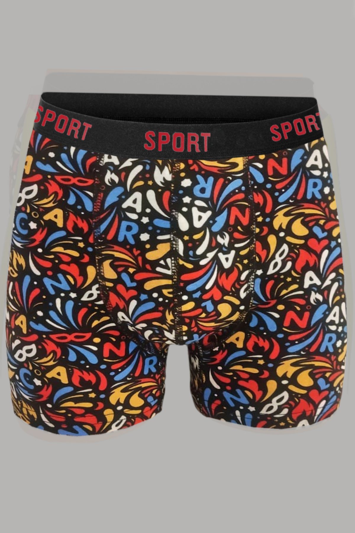 DeeAn Desenli Düz Karışık Erkek 7'li Paket Pamuklu Likralı Boxer görsel 5