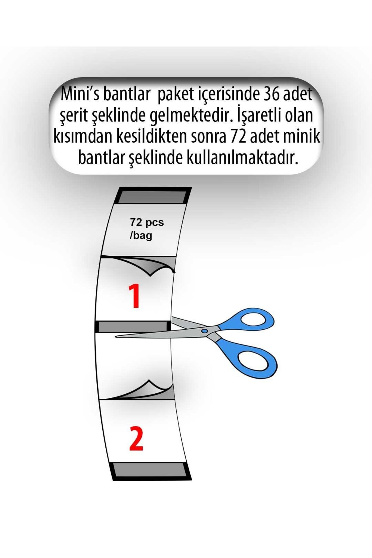Pro-Flex II™ Mini's Protez Saç Bandı Oval (2,0cm x 7,5cm) 72 Adet — PF M — تصویر 6 از 6