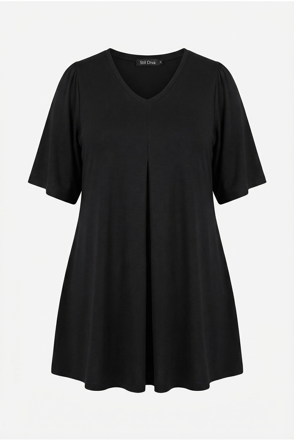 Stil Diva  Büyük Beden V Yaka Desensiz Asimetrik Kesim Likralı Bluz 320315 - Görsel 8