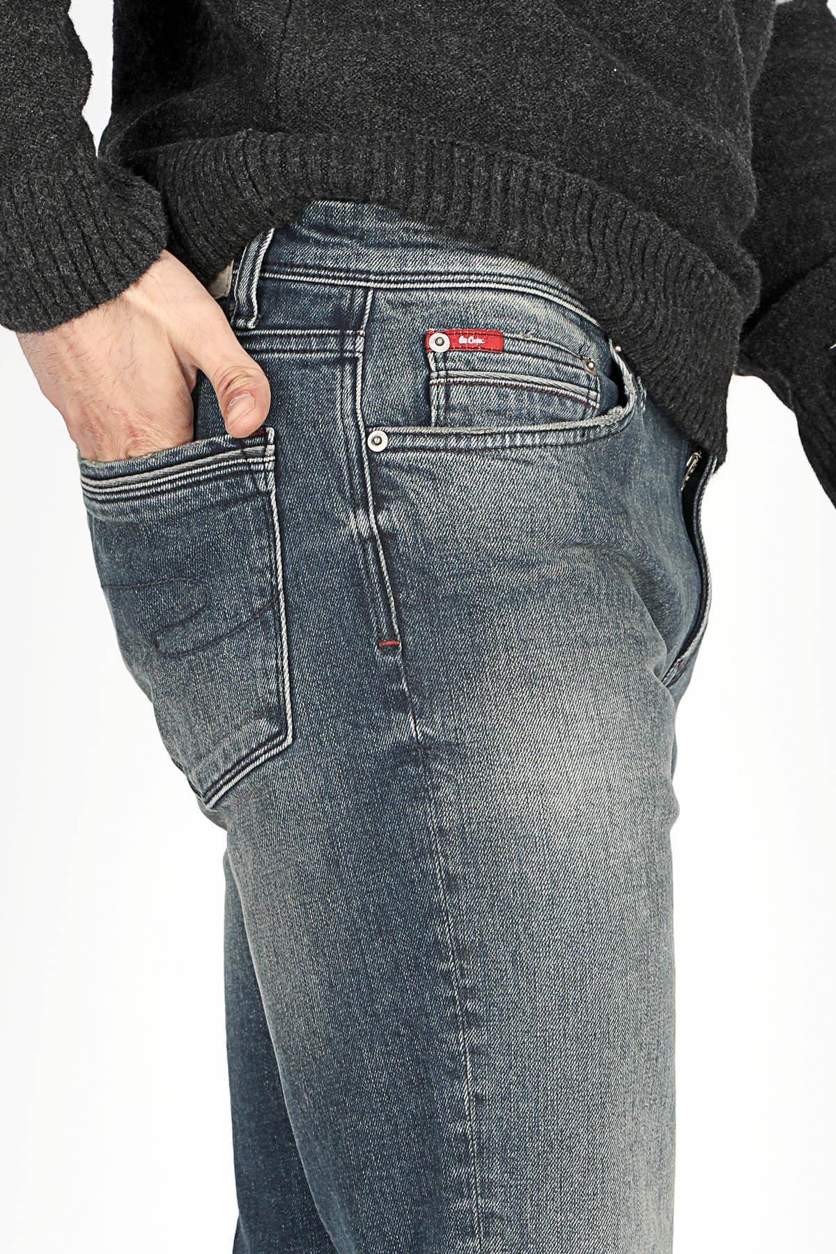 Lee Cooper JAGGER EDDIE BLUE OD Slim Straight Fit Erkek Denim Pantolon 251 LCM 121063 görsel 5