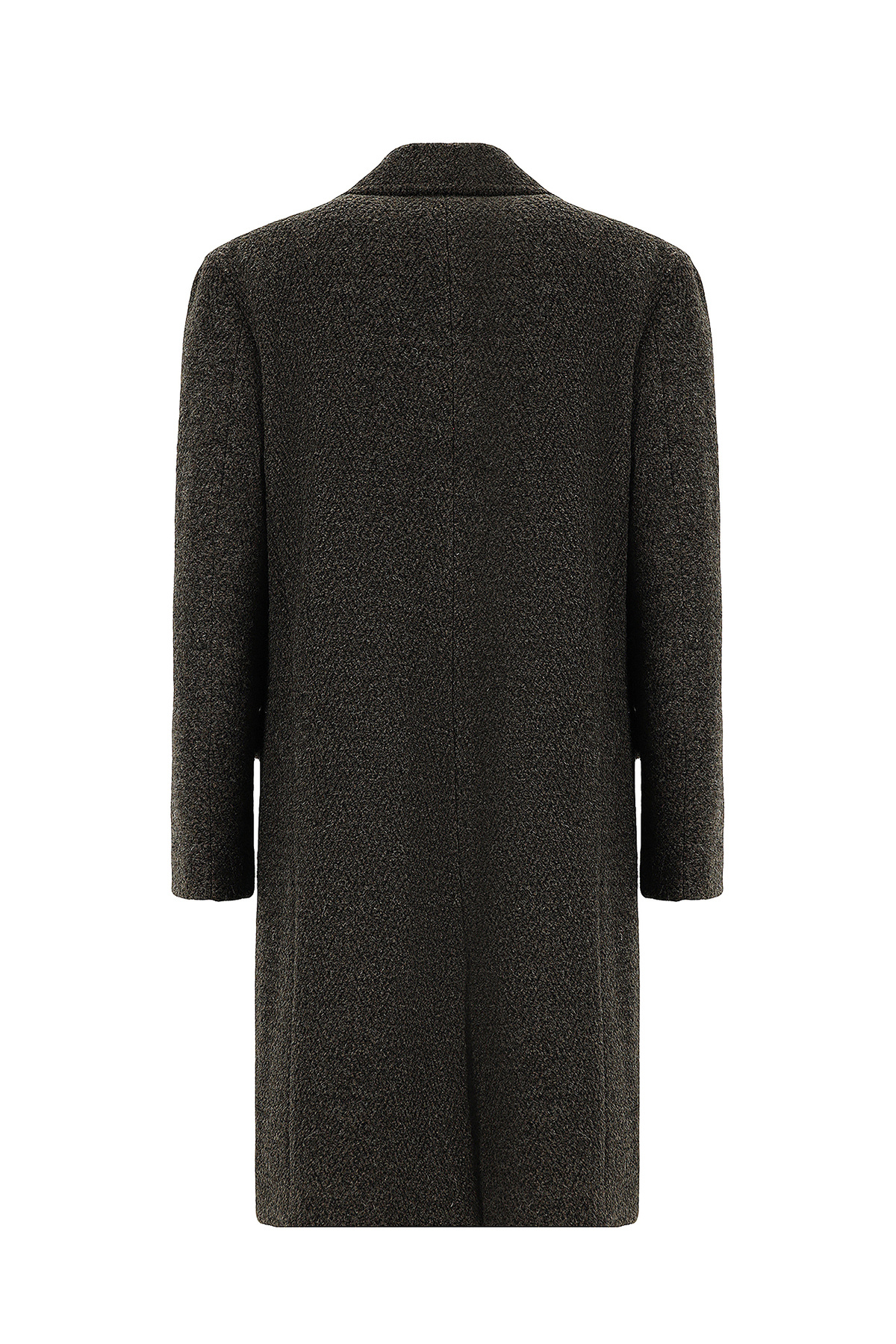 Abdullah Kiğılı  Oversize Ekstra Rahat Kesim Desenli Yünlü Kruvaze Palto - Görsel 5