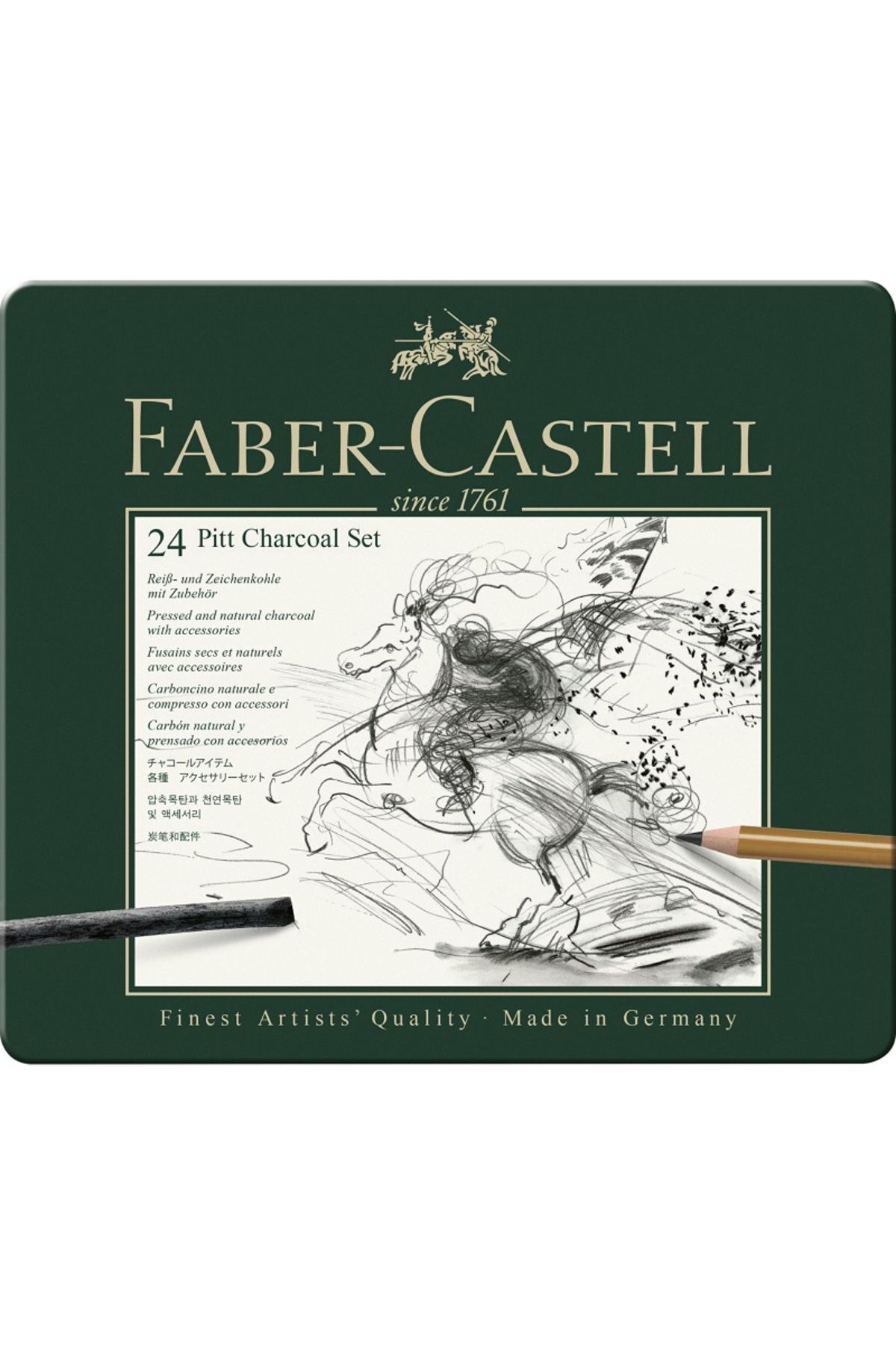 Faber Castell Pitt Monochrome 24'lü İşlenmiş Kömür Seti