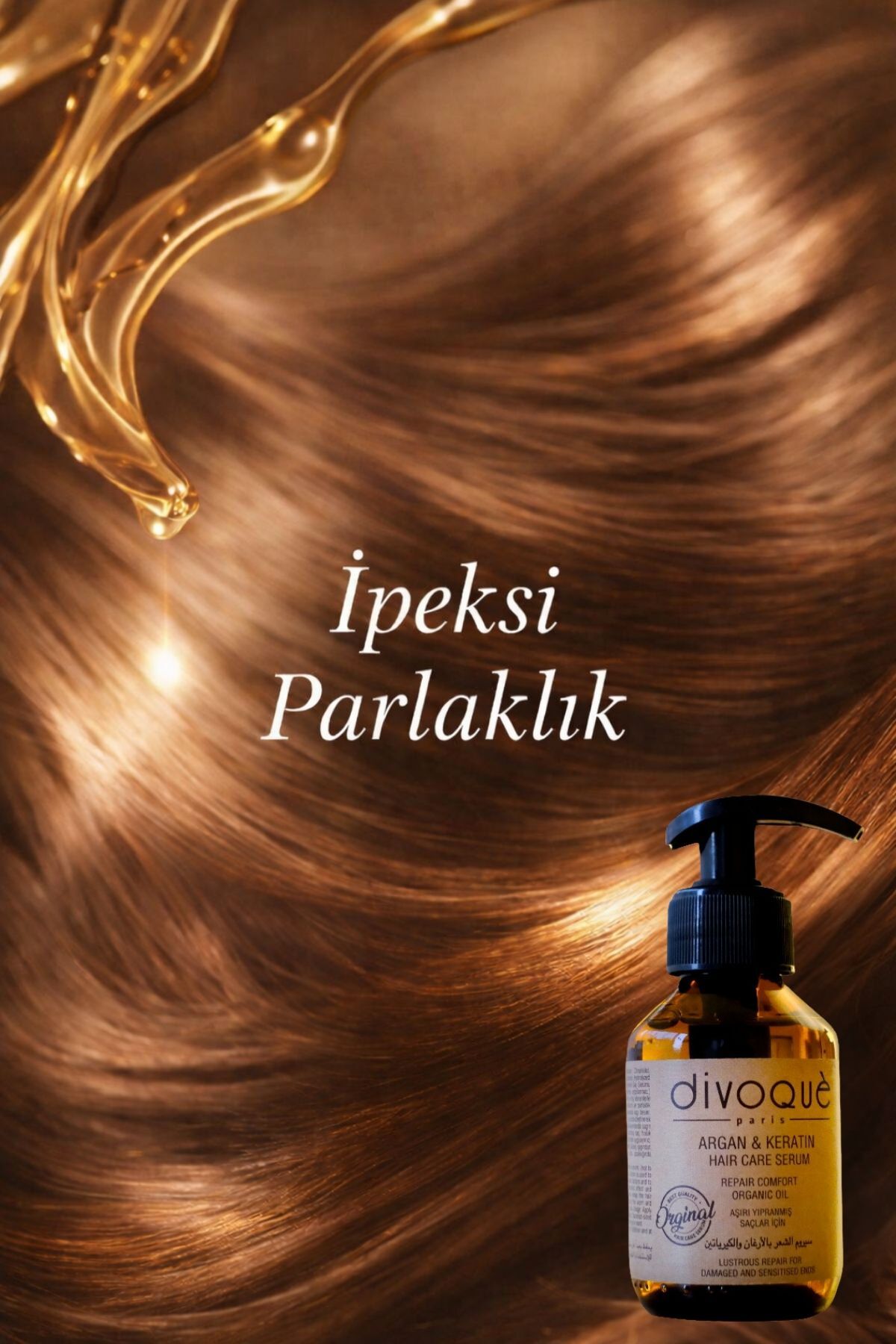 Argan Keratin Saç Bakım Serumu – 100 ml / Yıpranmış Saçlar İçin Onarıcı Etki ve Parlaklık — Dvq 021 — تصویر 4 از 5