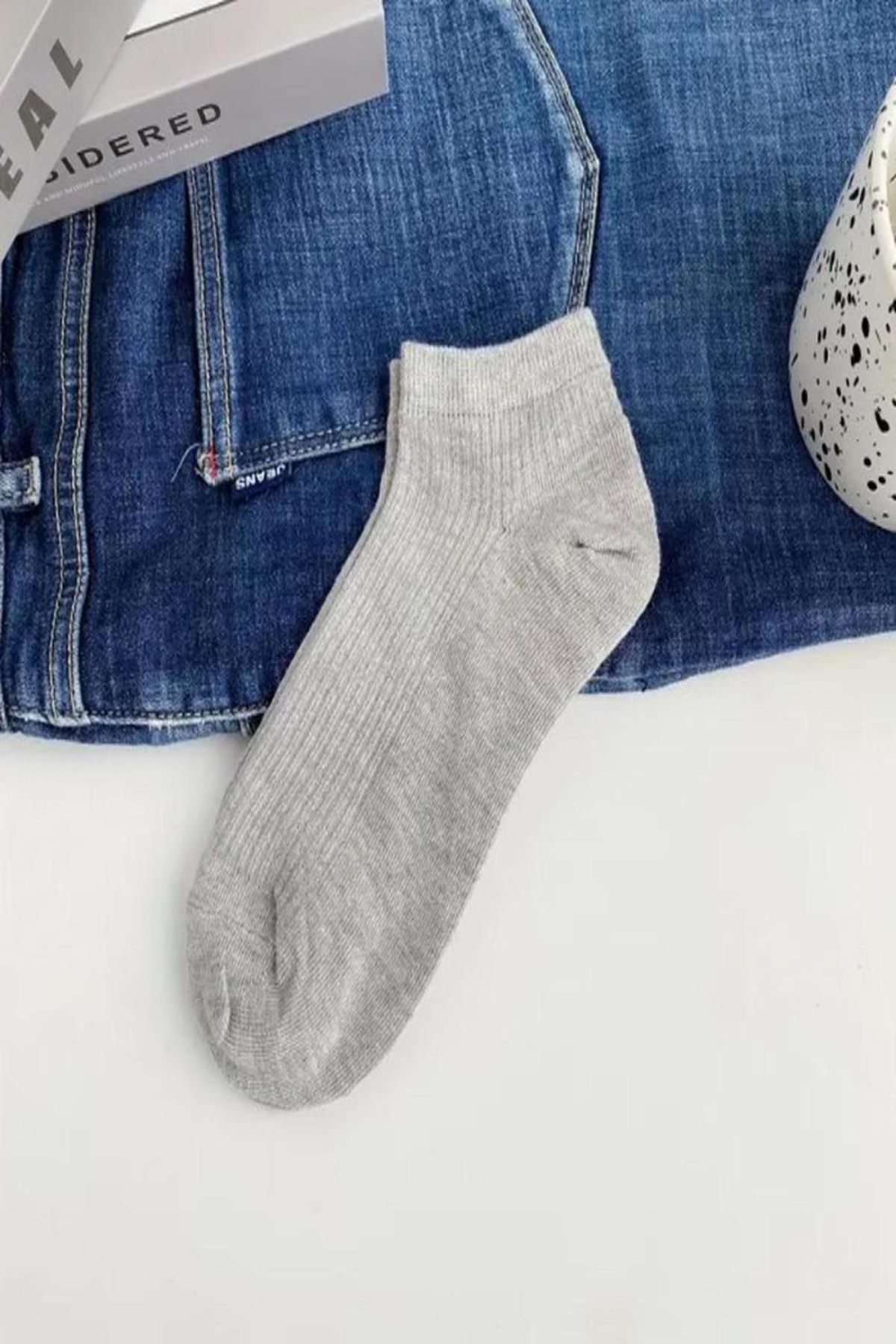 Ozzy Socks  6 Çift Şık Pamuklu Çizgili Patik Çorap Renkli Set - Görsel 4