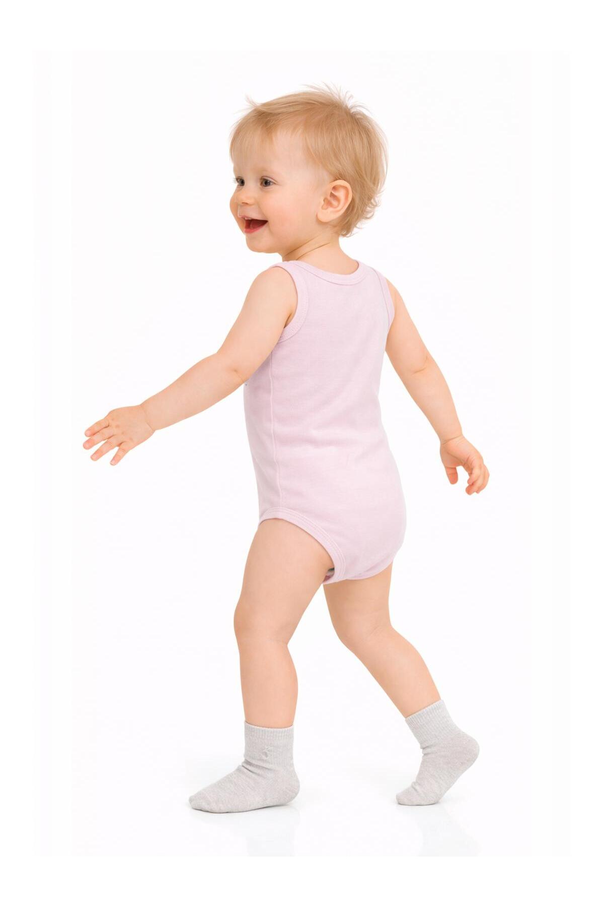 Civil Baby Organik 5 li Sıfır Kol Çıtçıtlı Badi - Pembe fotoğrafı 2 (önizleme)