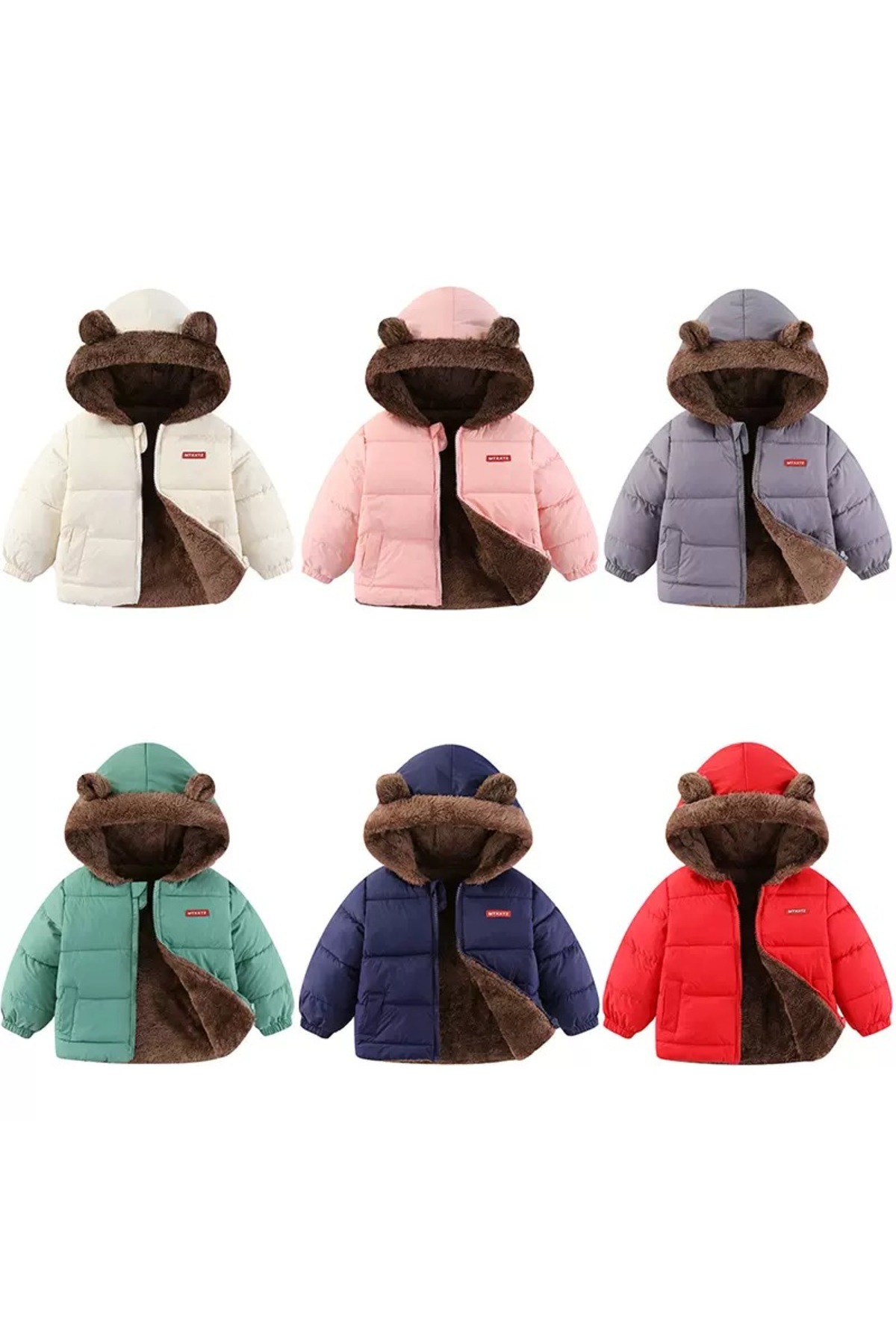 melisam.msg Kız Erkek Çocuk Kış Kalın Sevimli Peluş Mont fotoğrafı 4 (önizleme)