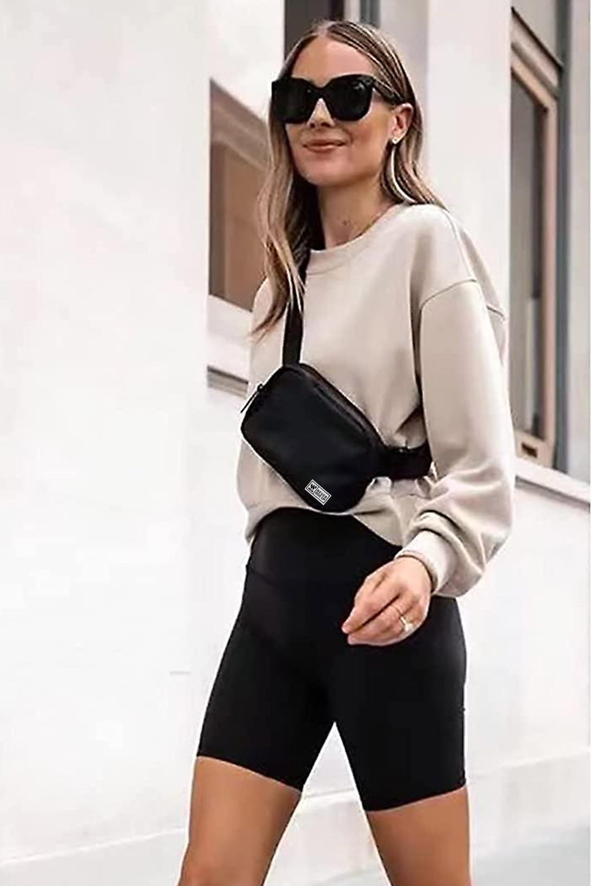 Woys Bags Unisex Siyah Renk Bel ve Omuz Çantası