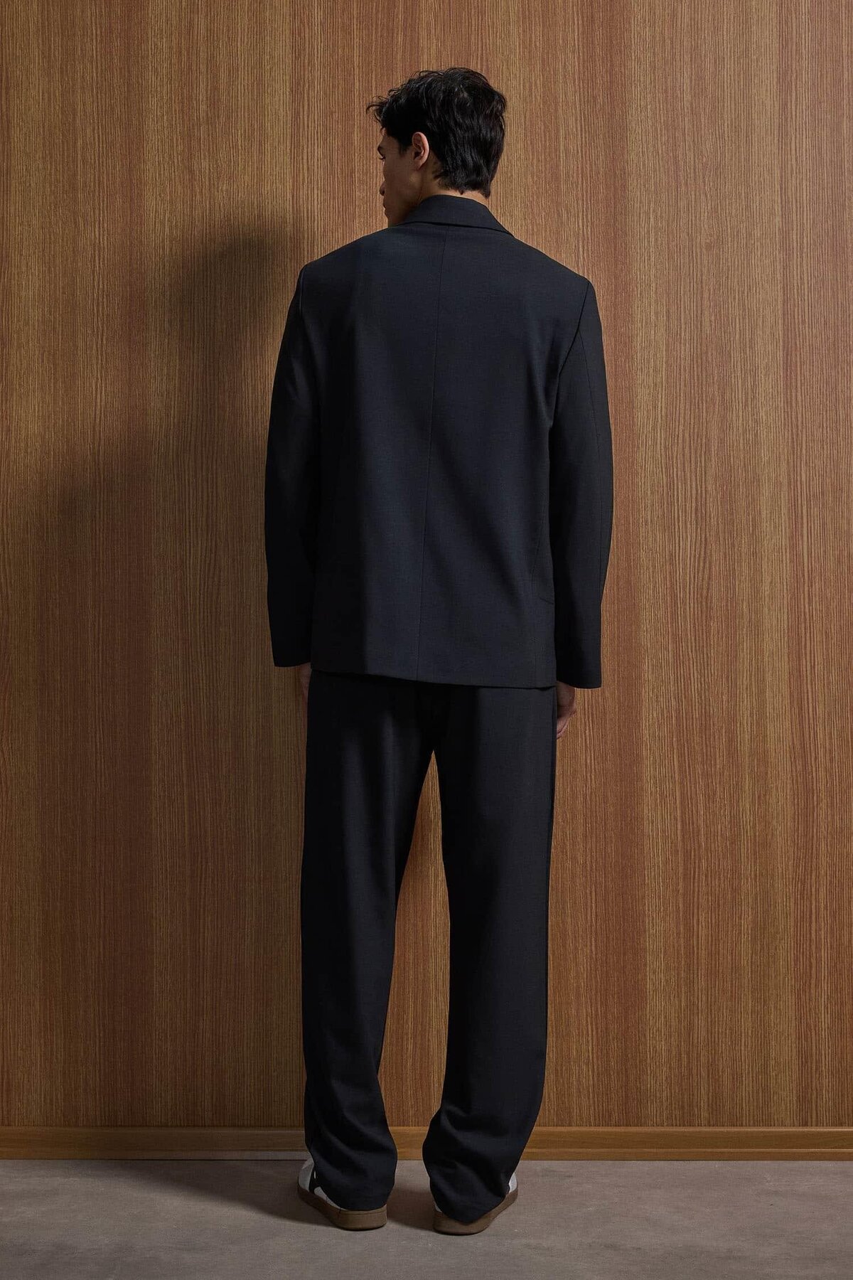 ablukaonline  Erkek Oversize Rahat Kalıp Kruvaze Takım Elbise Siyah - Görsel 8