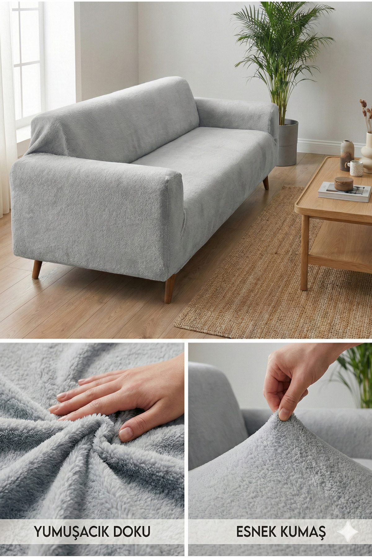 Soft Welsoft 3 Seater Seat Cover with Rubber Non-Slip Flexible and Washable Seat Cover