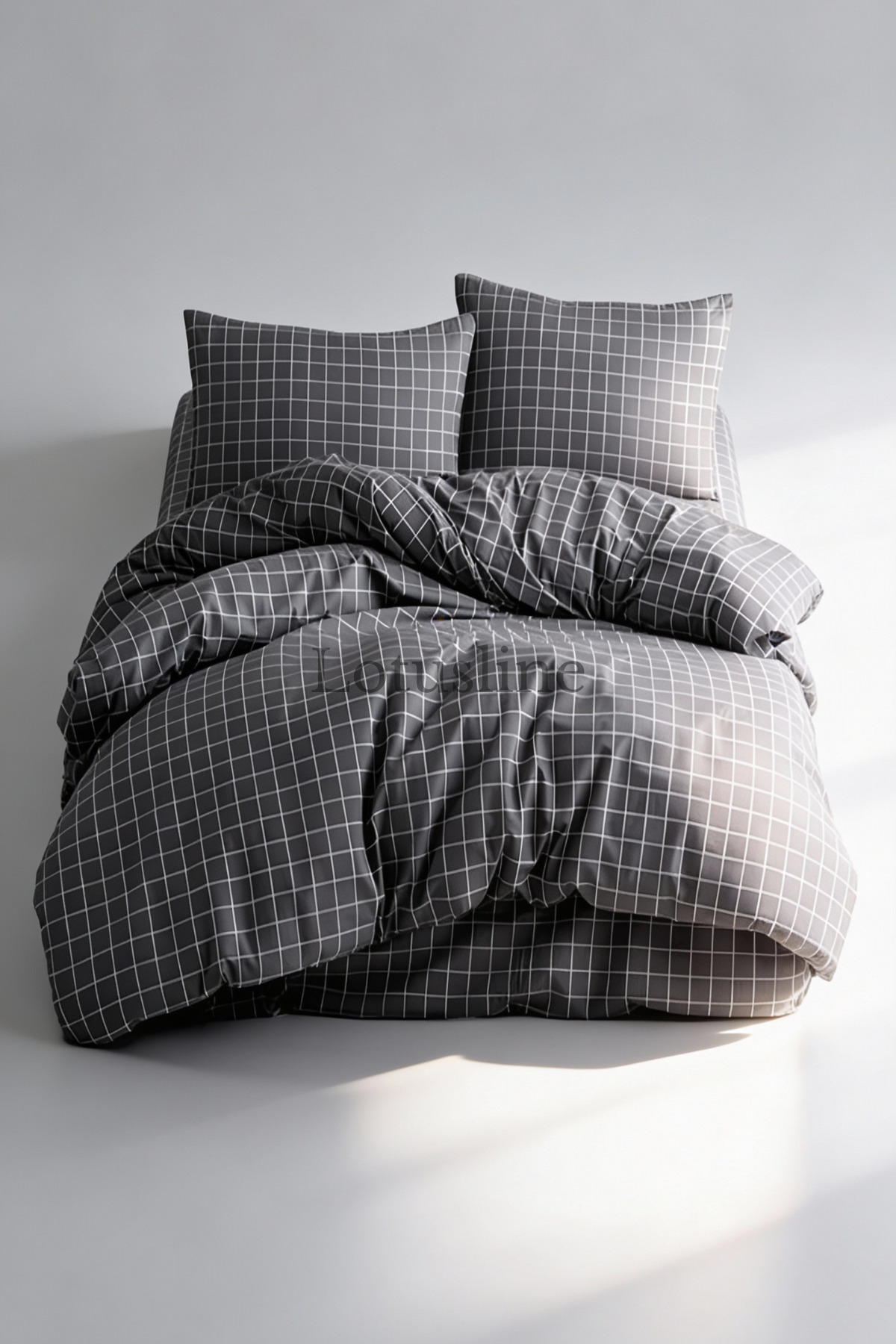 Lotusline Начало Minikaro Двойно памучно спално бельо, двустранно