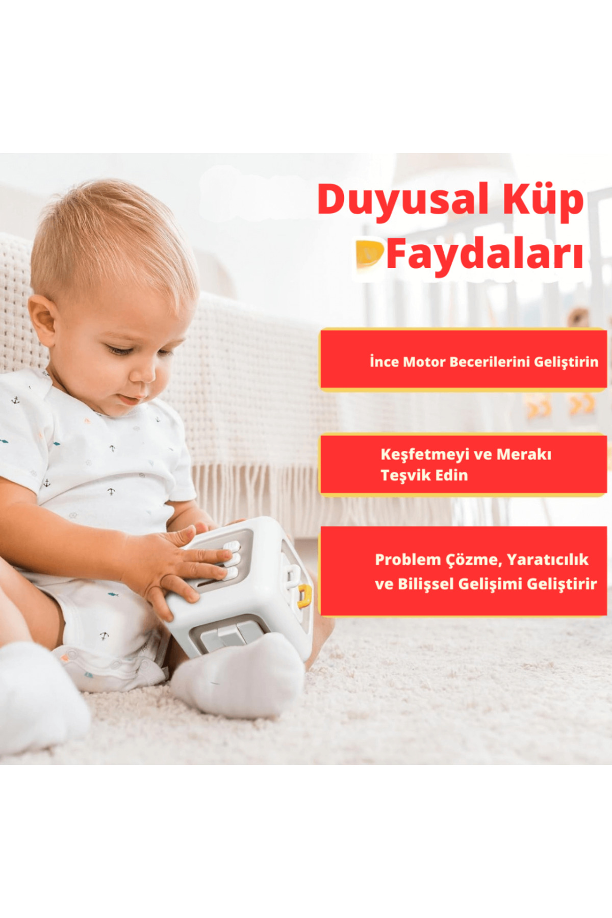 robokids Montessori 6'sı 1 Arada Eğitici Aktivite Küpü fotoğrafı 3 (önizleme)