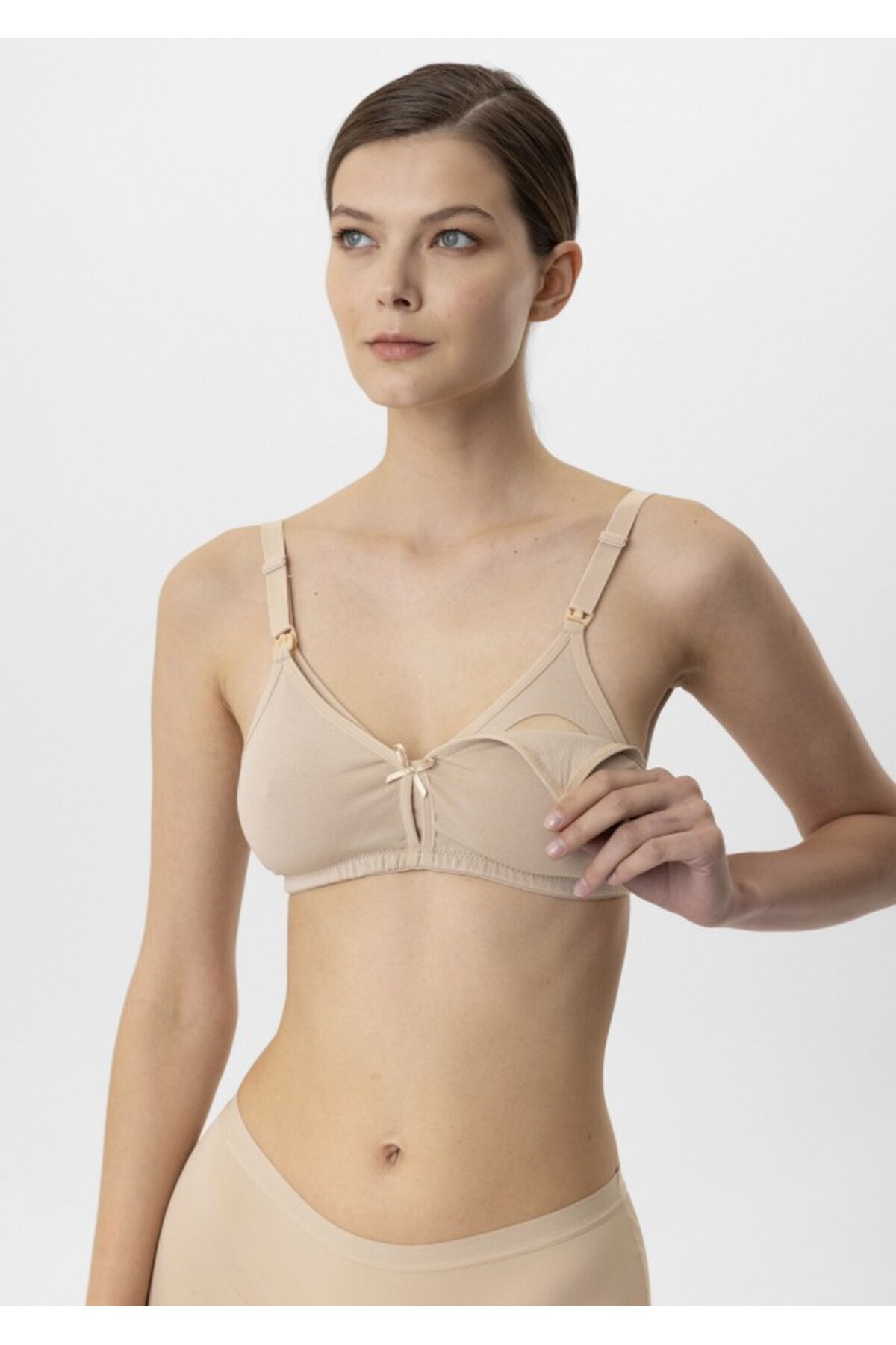 Pierre Cardin Kadın Ten 6115 Pamuklu Kapsız Emzirme Sütyeni fotoğrafı 2 (önizleme)