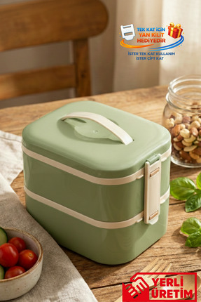 GUGGA Tier - 2 Katlı Sızdırmaz Kapaklı Lunchbox 1000 ml