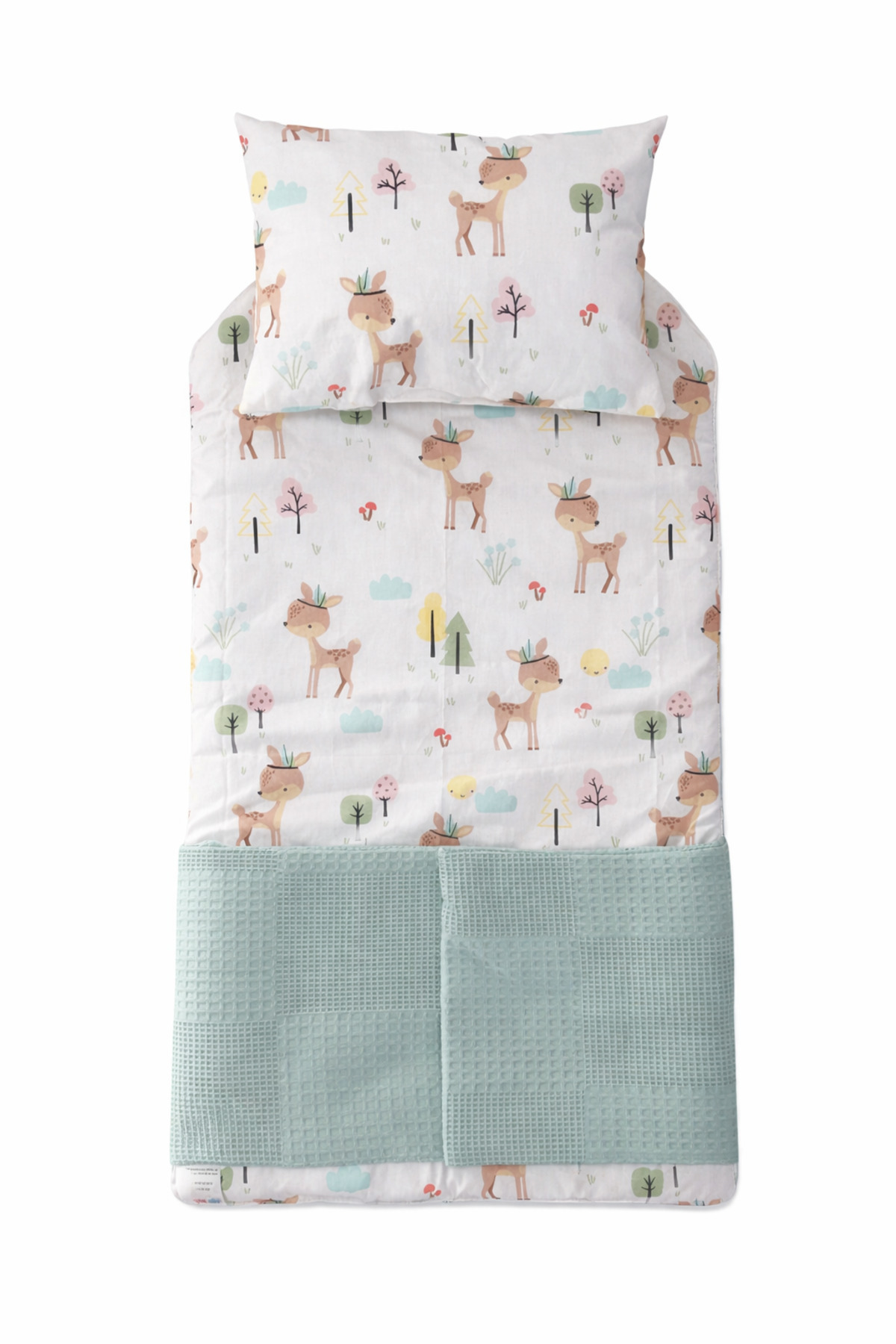 Jaju Baby Nest Yeşil Wafle Pike Kumaş Ceylan Tasarım Bebek Alt Açma Çantalı (sürpriz Altaçma) fotoğrafı 2 (önizleme)