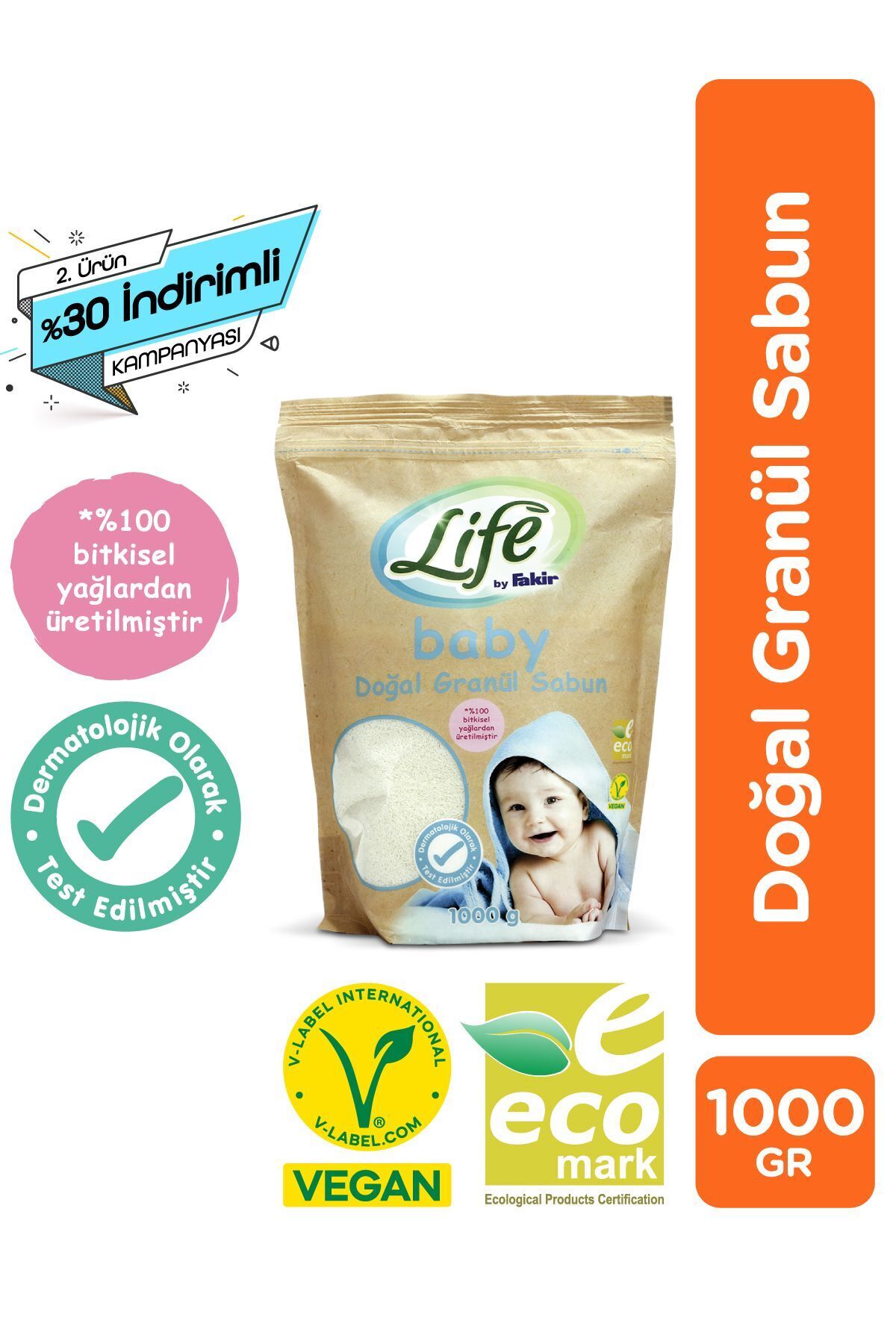 Life By Fakir By Life Doğal Granül Sabun 1000Gr fotoğrafı 2 (önizleme)