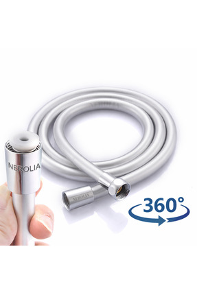 NEROLIA 200 cm Kolay Temizlik Paslanmaz Rakorlu PVC Duş Hortumu - Kopmaz Tasarım