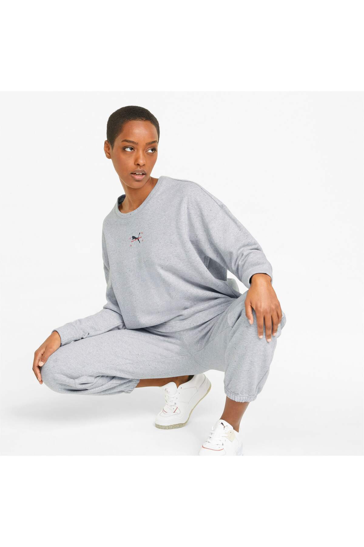 Puma RE:COLLECTION Rahat Kesim Bisiklet Yaka Kadın Sweatshirt görsel 2