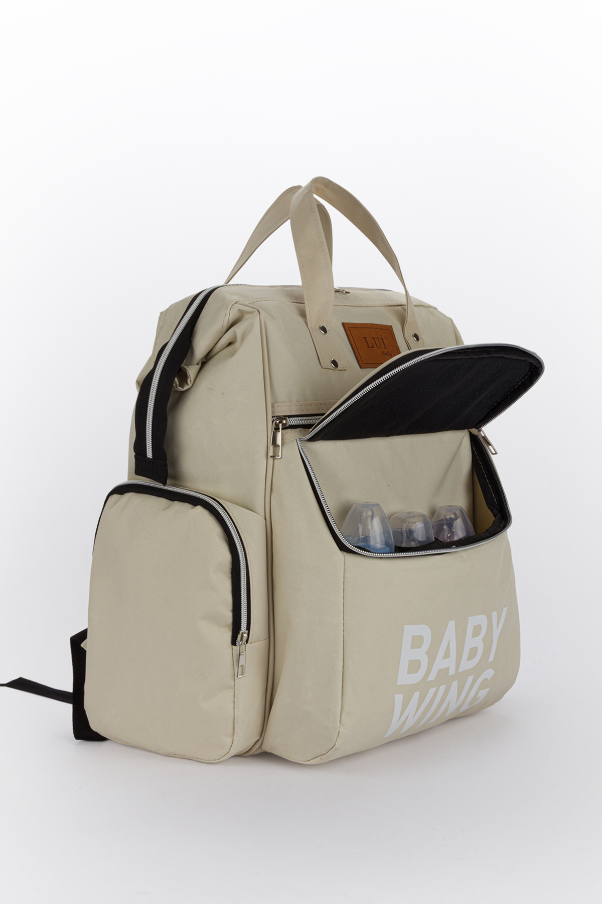 Lui Baby Anne Bebek Bakım Sırt Çantası Termos Biberon Bölmeli ve Bebek Arabası Metal Askı Aparatlı Lüks Model fotoğrafı 7 (önizleme)