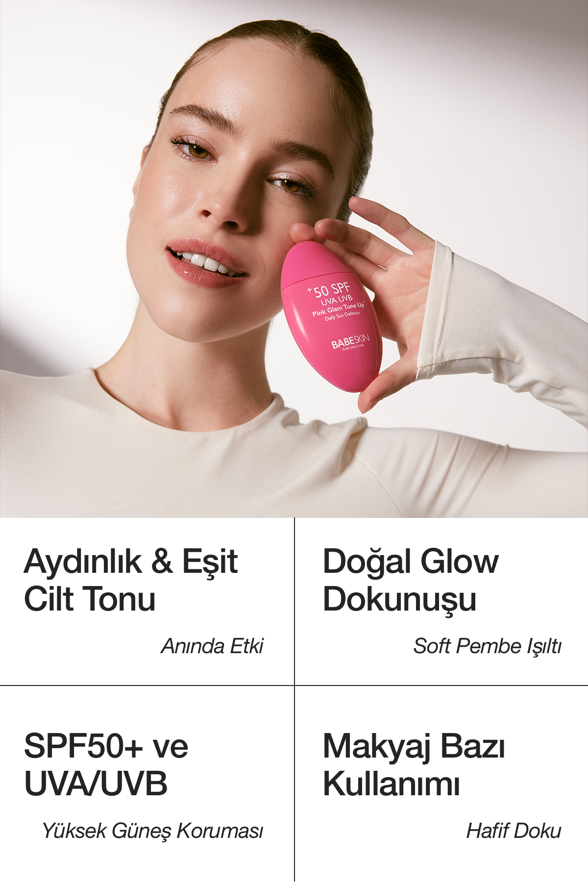 Ton Eşitleyici Aydınlatıcı Leke Karşıtı Yüz Güneş Kremi Pink Glam Tone Up 50 Spf, 50ml Tüm Ciltler — 1 — تصویر 5 از 7