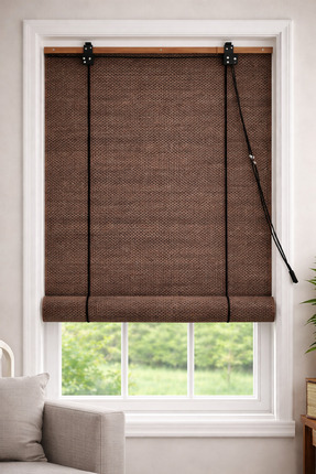 NAVAGREY BAMBU STOR PERDE KAHVE