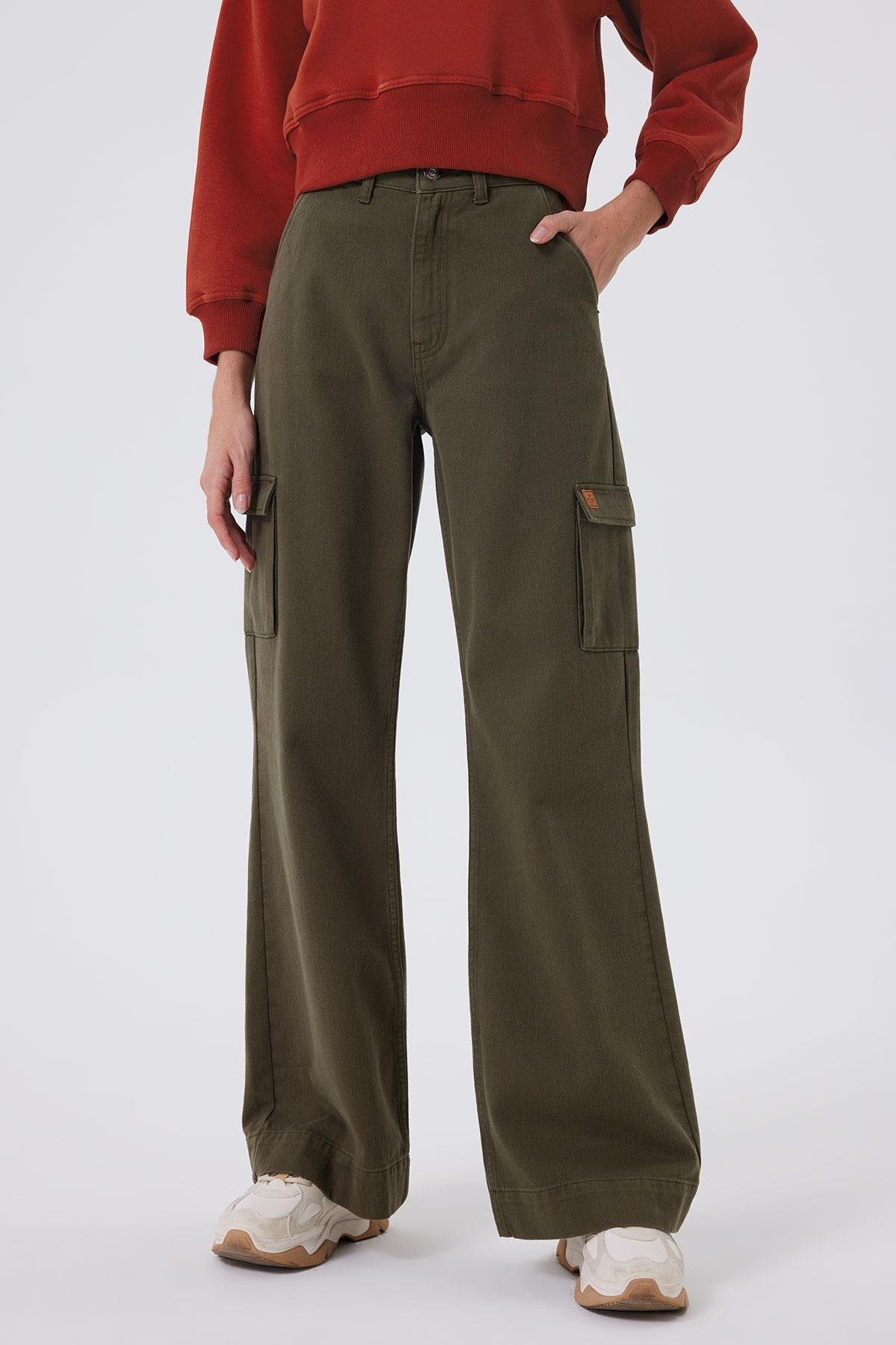 Lee Cooper  Sandy Kadın Dokuma Pantolon Haki - Görsel 2