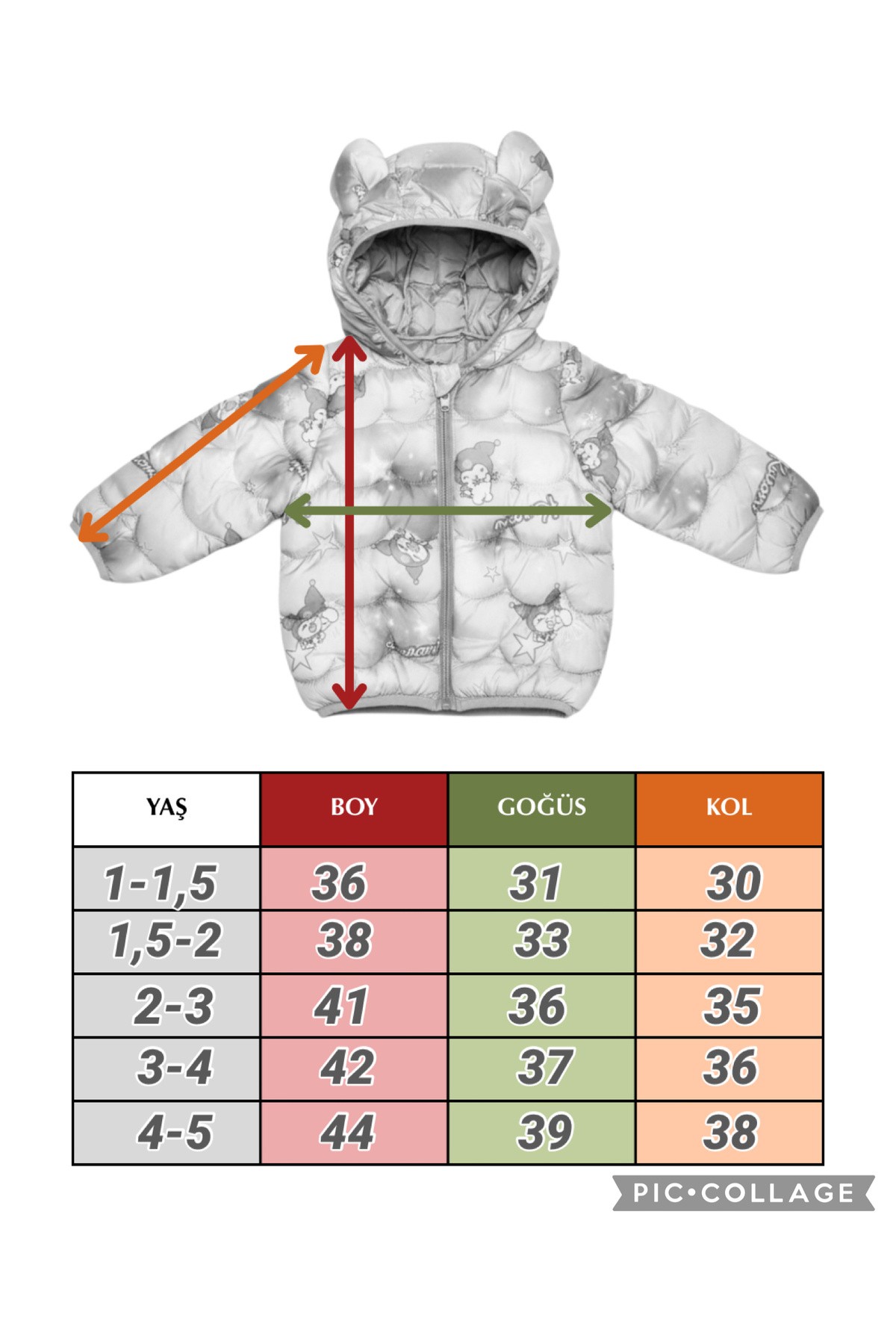 melisam.msg Çoçuk StellaLou desenli mont fotoğrafı 4 (önizleme)