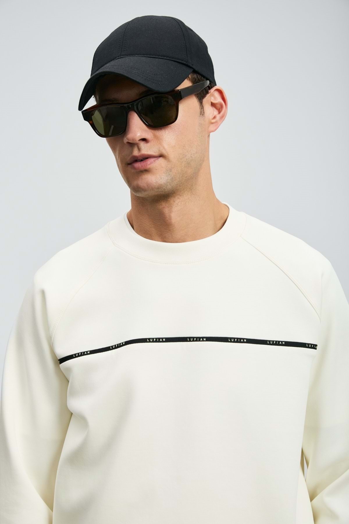 Lufian 112030181 Cosmo Erkek Sweatshirt BEYAZ görsel 6