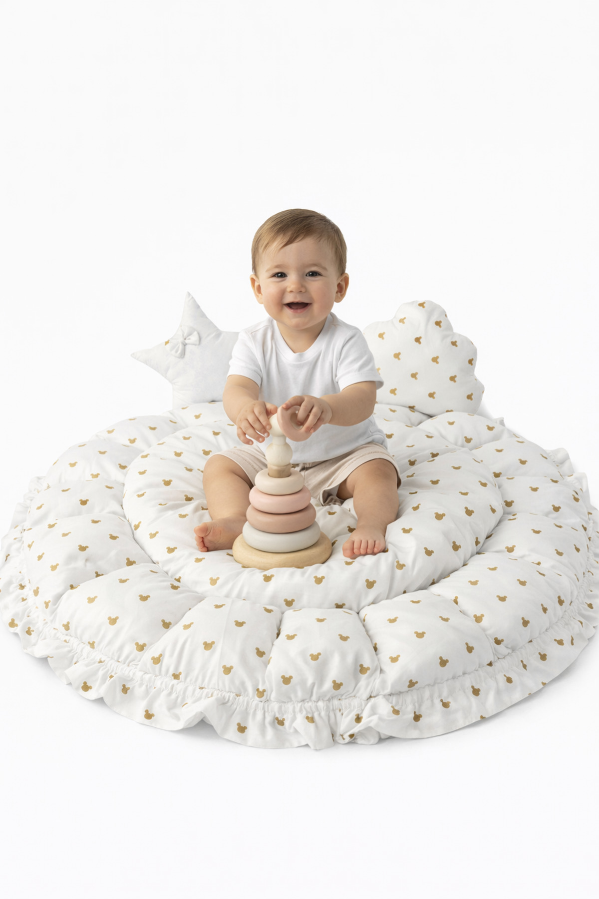 Jaju Baby Babynest Sevimli Gold Mouse Açılır-kapanır Oyun Minderi Jaju-babynest Anne Yanı Bebek Yatağı fotoğrafı 4 (önizleme)