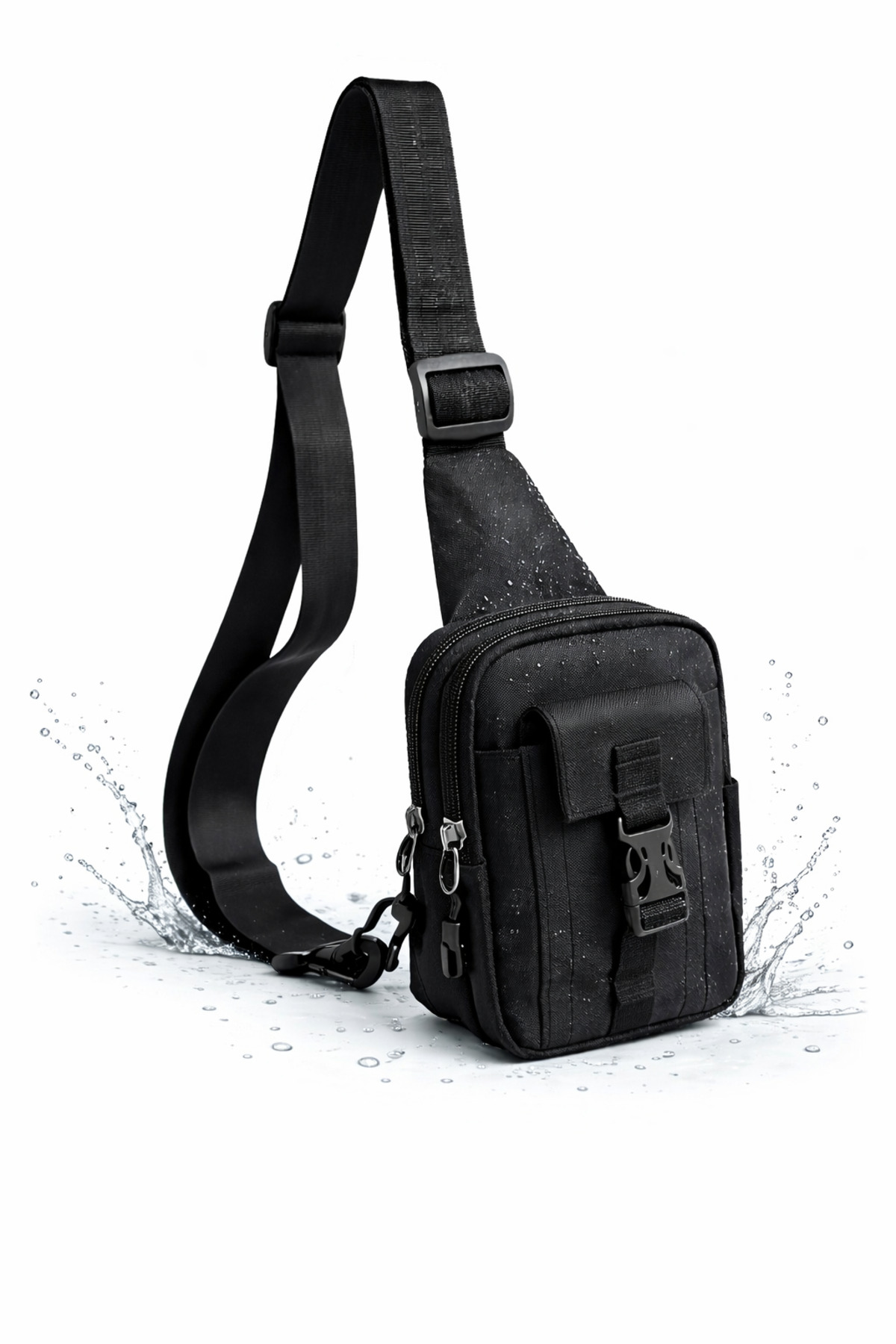 Av A Dos  Siyah Unisex Telefon Bölmeli Taktik Çapraz Bel Çanta Göğüs Seyahet Günlük Bodybag Freebag Slingbag - Görsel 7