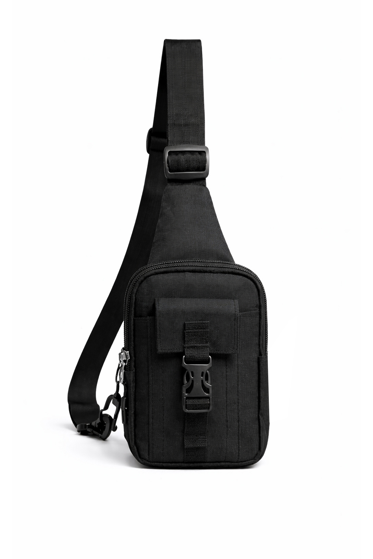 Av A Dos  Siyah Unisex Telefon Bölmeli Taktik Çapraz Bel Çanta Göğüs Seyahet Günlük Bodybag Freebag Slingbag - Görsel 2