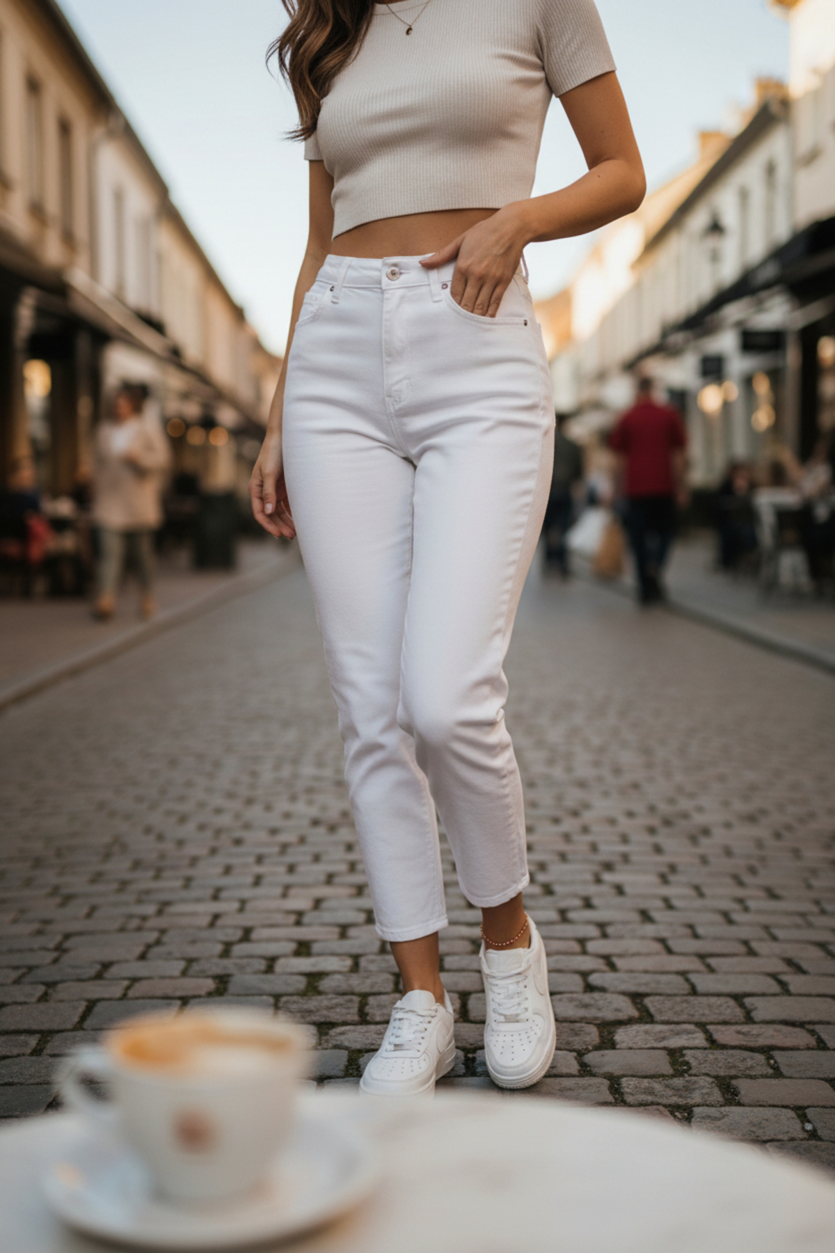 FlexiFit  Yüksek Bel Mom Boyfriend Kadın Jean Pantolon | Rahat Kalıp | Denim | BEYAZ - Görsel 9