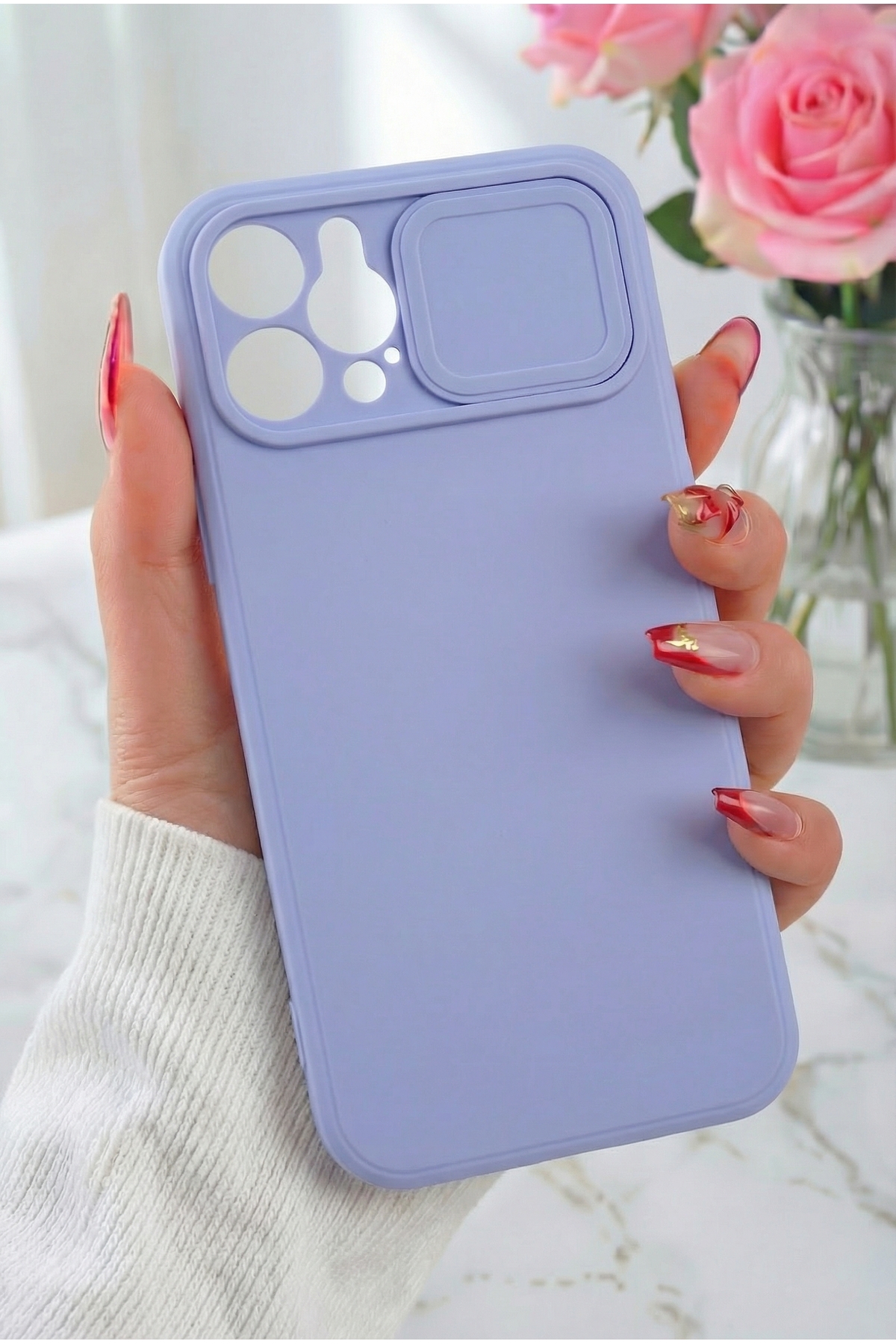 velvet Sliding Slide Camera Protected Launch Cover Inside iPhone 12/12 Pro Case