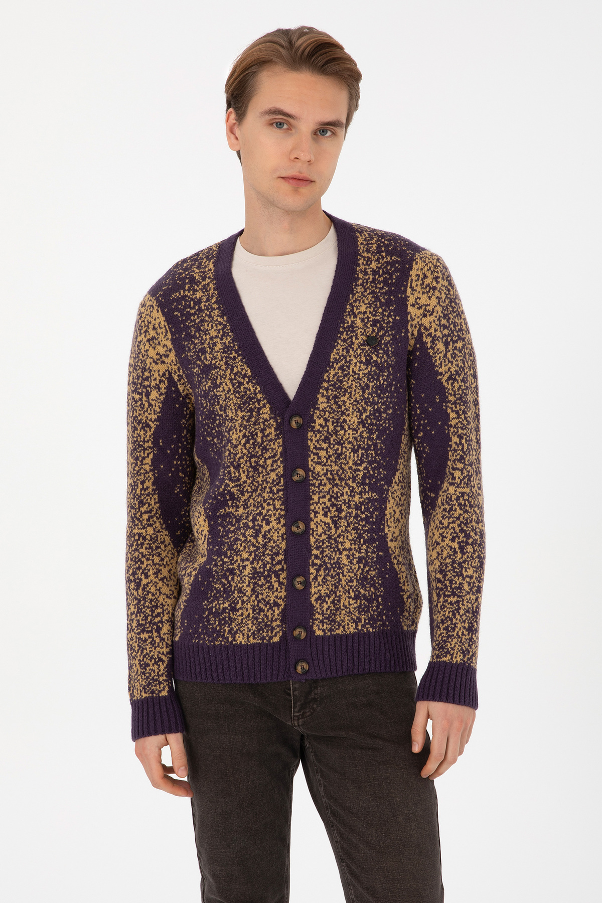 یو اس پولو ژاکت بافتنی مردانه طرح آلو کد ۵۰۳۰۸۲۴۰-VR۰۷۴