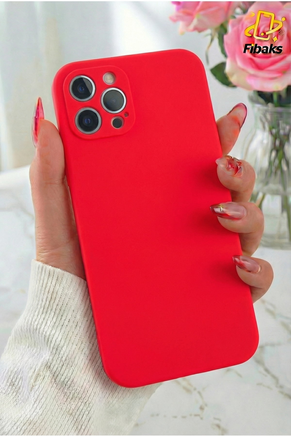 iPhone 12 Pro Case Launch Velvet Camera Shielded Soft Silicone Red