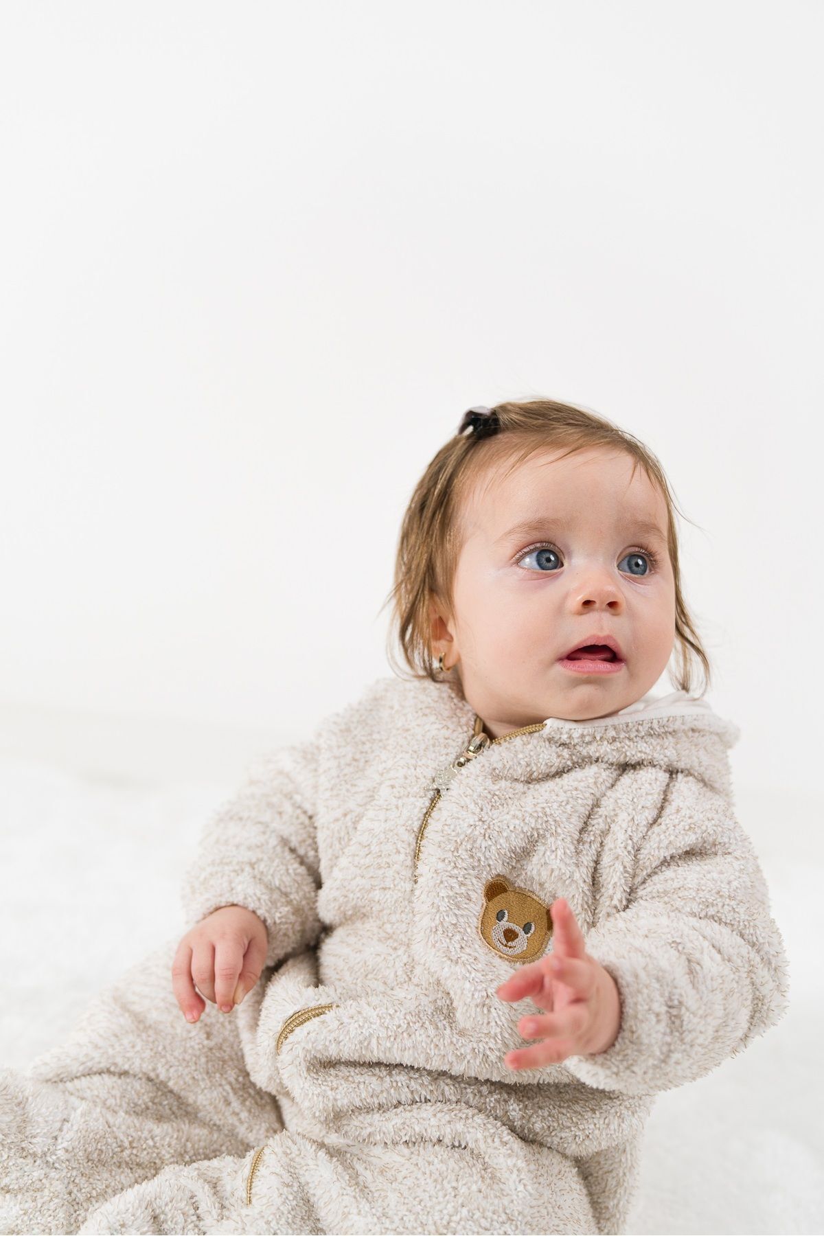 Baby Animals Welsoft Peluş Fermuarlı Kışlık Unisex Kız Erkek Bebek Uyku Tulumu Bebek Tulumu Çocuk Tulumu Kostümü fotoğrafı 4 (önizleme)