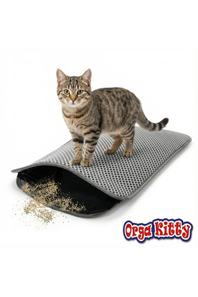 Orgakitty Elekli Kedi Tuvalet Önü Paspası Kedi Kumu Paspası