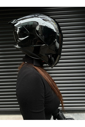 Rivox R2 Parlak Siyah Kapalı Kask md821