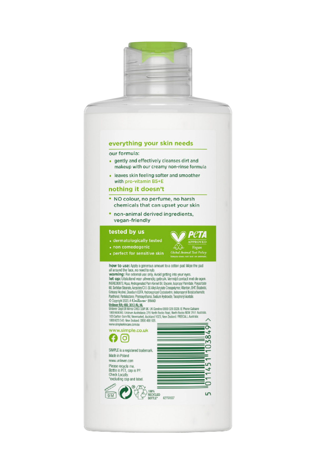 Kind to Skin Hassas Ciltler İçin Arındırıcı Durulama Gerektirmeyen Makyaj Temizleme Losyonu - 200 ML — 5011451103849 — تصویر 4 از 4