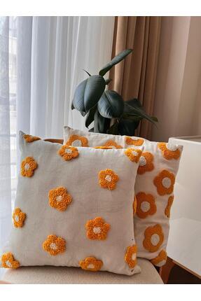 Punch Minimal Papatya İşlemeli Kırlent – El Yapımı