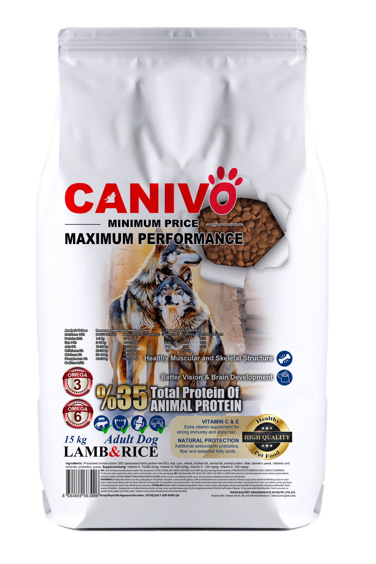 Canivo Yetişkin Köpek Maması 15 KG - Fiyatı, Yorumları