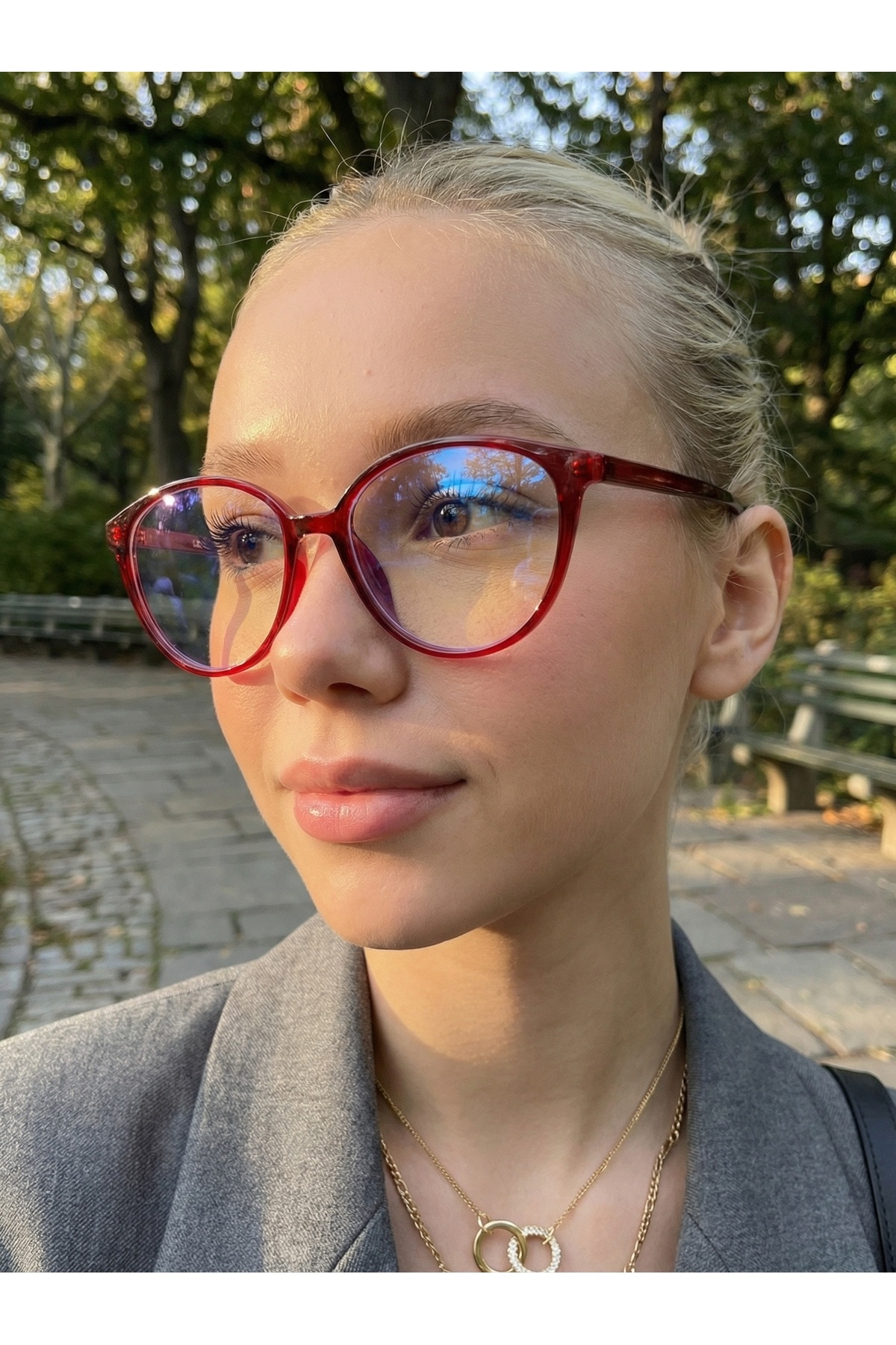 Victoria Burgundy Cat Eye Blue Light Blue Block Glasses (small-medium )