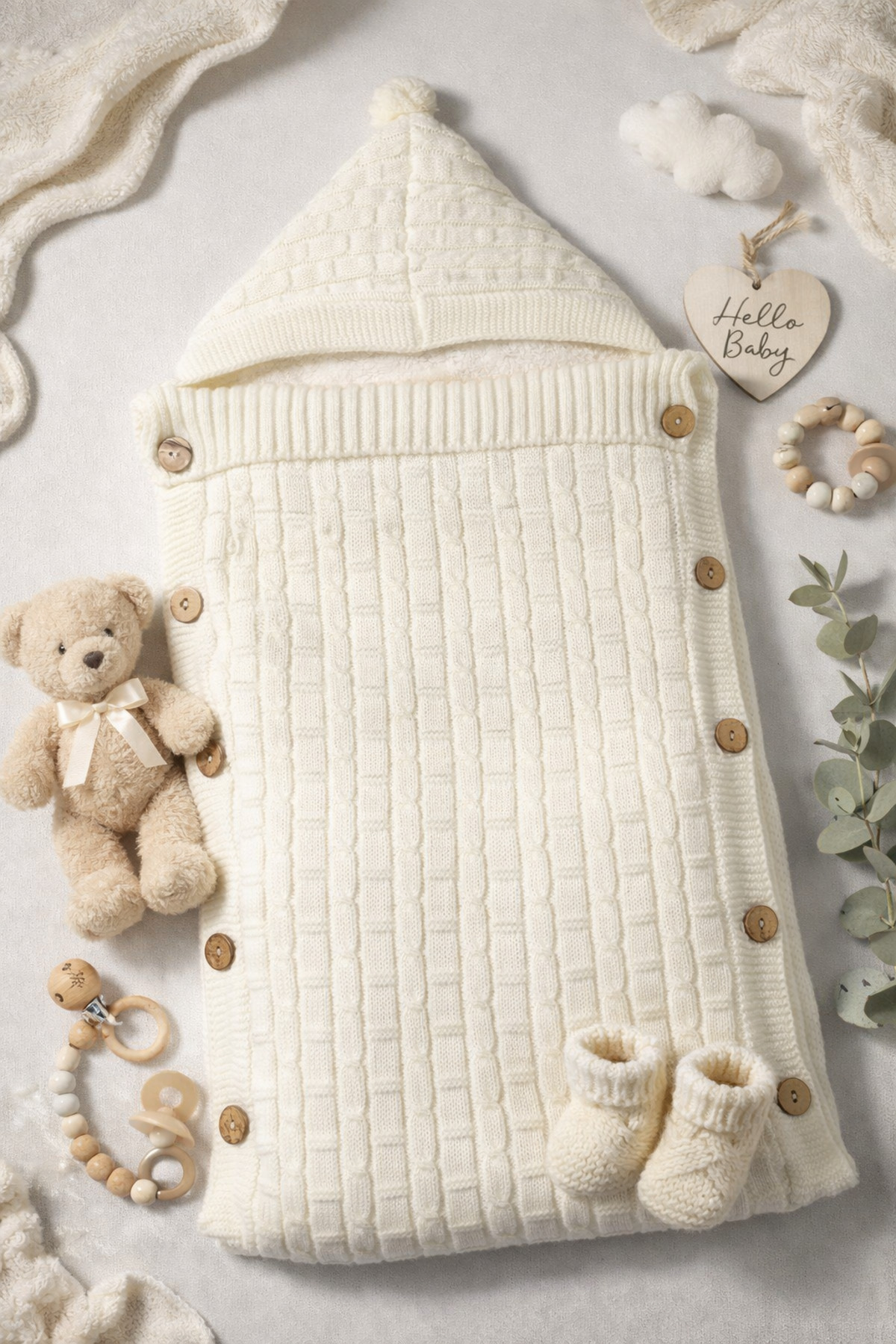 UmBaby Triko Bebek Battaniye &kundak Welsoft Elyaflı fotoğrafı 2 (önizleme)