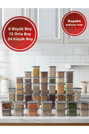 EFFE HOME 42'Li Set Premium Saklama Kabı (6 Büyük - 12 Orta - 24 Küçük)